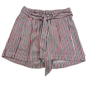 Indigo Rein Red/White/Blue Linen Blend High Rise Shorts L
